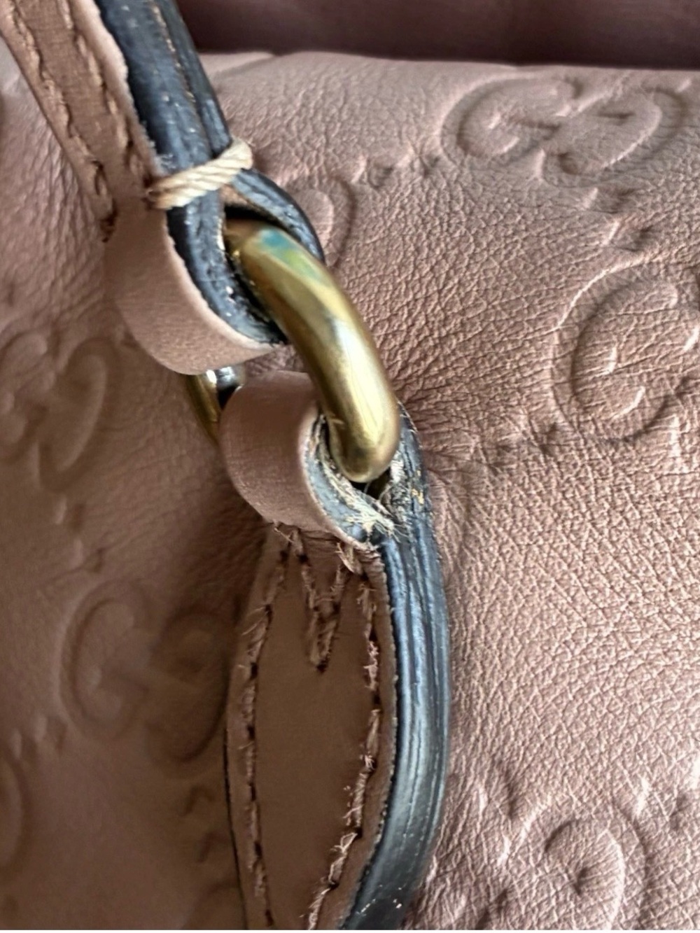 GUCCI Guccissima Bree Medium Foldover Tote Pink Leather 2-Way Crossbody Bag - Picture 13 of 15